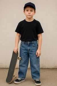 Vintage Lee Pipes Jeans Boys 28H Waist 26x23 Baggy Skater Y2K Carpenter USA - Picture 1 of 13