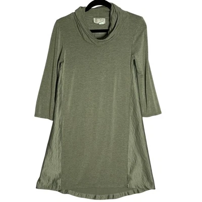 Vestido Saturday Sunday Anthropologie Talla M Verde Capucha Cuello Fluido Elástico Rayón Foto 1 de 4