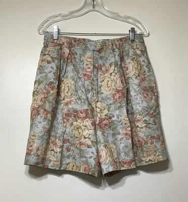 Pantalones Cortos Plisados De Colección Ralph Lauren GrandmaCore Floral Lino Talla 12 Foto 1 de 4