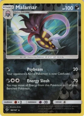 Malamar Reverse Holo Rare SM - Burning Shadows 90/147 NM - Image 1 of 2