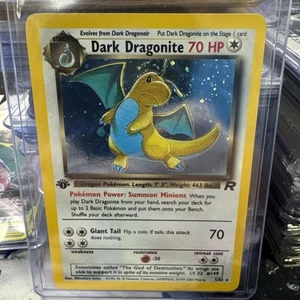 1st Edition Dark Dragonite 5/82 Holo Rare - Team Rocket - Pokemon - Picture 1 of 2