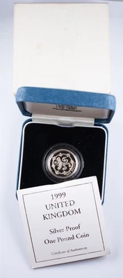 1999 United Kingdom Silver Proof One Pound Scottish Lion Coin Box/COA  - Image 1 of 4