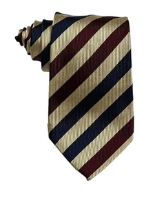 Corbata a rayas de diseñador 100 % seda hecha a mano Charles Hill para hombre 60” X 3,5” - Imagen 1 de 4