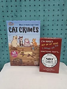 Set Of 2 Logic Games For Ages 8+- Cat Crimes & Not Parent Approved-Both Complete - Picture 1 of 11