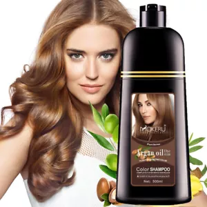 Instant Hair Dye Shampoo Light Brown Hair Coloring Shampoo Long Lasting 500ml - Picture 1 of 13