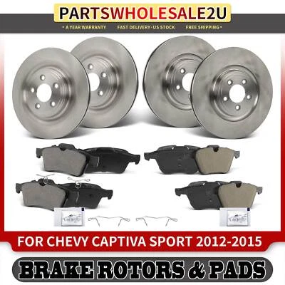 Front & Rear Side Disc Brake Rotor & Brake Pads for Jaguar XF 2010-2015 XJ XKR - Image 1 of 4