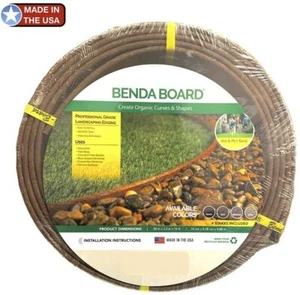 Professional Grade Landscape & Garden Bender Board Edging Kit 3.3" x 16'ft Brown - Picture 1 of 7