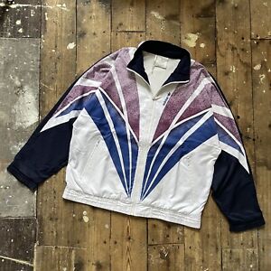 Crazy Vintage Adidas 90s Full Zip Patterned Jacket Windbreaker Track Sports 90s 