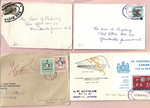 JAMAICA - 4 COVERS WITH DOUBLE OVAL POSTMARKS - 1962 TO 1970 - Picture 1 of 1