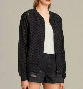 All Saints. Cyndi lightweight black bomber jacket. XS. BNWT. RRP £198. - Picture 1 of 6