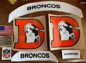 FOOTBALL-BRONCOS-ORANGE/BLACK Full Size ORANGE CRUSH DECALS-Stripes-Ships Free - Picture 1 of 2
