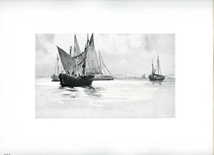 Venetian Fishing Boats, F. Hopkinson Smith, 1898 vintage art print - Picture 1 of 4