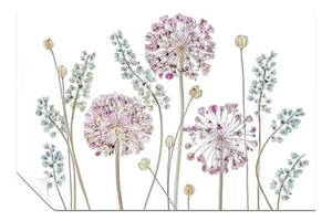 Pastel Pink Flower & Green Seed Pods Artistic Poster Wall Art Home Decor - Picture 1 of 4