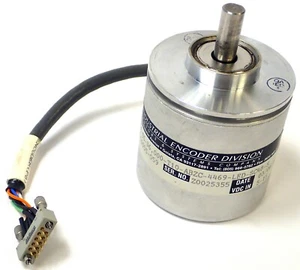 BEI 924-01055-059 HEAVY DUTY OPTICAL ENCODER 2.5" DIA 36,000 CYCLES DUAL w INDEX - Picture 1 of 9