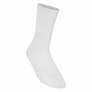 Zeco School Uniform Unisex Girls/Boys White Rib Socks White 3 Per Pack (BS3190)