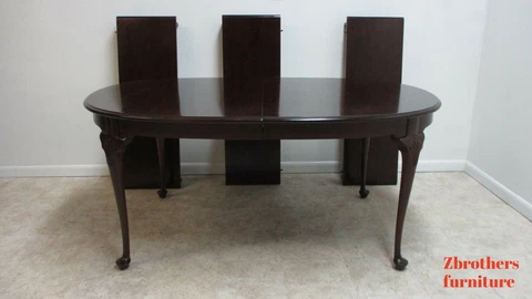Stickley Mahogany Chippendale Queen Ann Dining Room Conference Table Cover