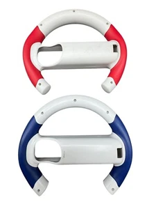 Mario Kart Racing Steering Wheels Nintendo Wii Remote Game Controller x 2 - Picture 1 of 8