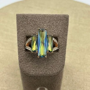 Bomb party glass lab created stone Ring size 6.5 - Picture 1 of 8