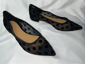 J. Scarpe basse donna Crew HO20 nere a pois maglia pelle scamosciata finiture US 9,5 EU 40 - Foto 1 di 17
