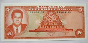 HAITI 5 GOURDES 1979.. UNCIRCULATED ....JEAN-CLAUDE DUVALIER - Picture 1 of 3