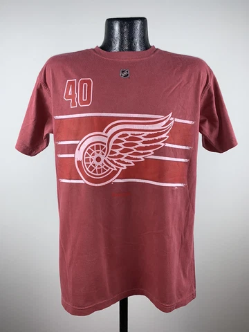 Men's Reebok Detroit Red Wings #40 Henrik Zetterberg Red Pigment Player Tee M Cover
