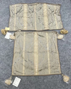 Fino Lino Pillow Shams Pewter Silk India Set of 2 Euro 25x25 One King 19x33 NWT - Picture 1 of 12