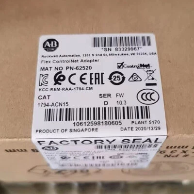 New Allen-Bradley 1794-ACN15 Adapter Module Flex I/O Ser D AB 1794ACN15 USA - Image 1 of 4