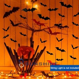 56PCS Halloween 3D Bats Decoration PVC Bat Wall Stickers for Home Window Decor - Picture 1 of 21