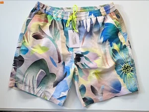 Paul Smith London Long Multicoloured Tropical Floral Swim Shorts Size XL £130 - Picture 1 of 4
