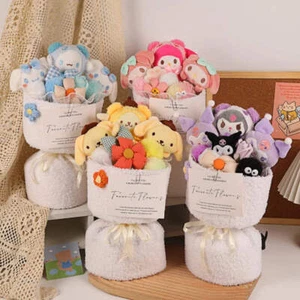 Sanrio Hello Kitty Plush Doll Flowers Cute Graduation Birthday Gift Mother's Day - Picture 1 of 9
