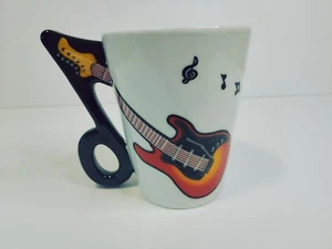 Electric Guitar Fender Style Musical Note Ceramic Coffee Tea Cup Mug Rock - Picture 1 of 11