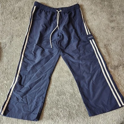 Bum Equipment Track Pants Vintage Womens Size Large Blue Nylon Draw String Close - Image 1 of 4