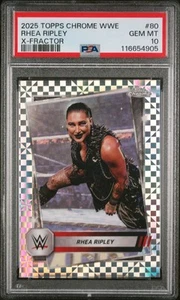 Topps 2025 cromo WWE #80 RHEA RIPLEY XFRACTOR PSA 10 POP 1 - Imagen 1 de 2