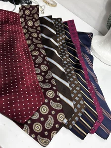 Brooks Brothers Mix Brands Necktie Lot Silk Designer Dress Ties Bundle Men's (7) - Picture 1 of 18
