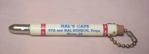 VTG ADVERTISING HAL'S CAFE RESTAURANT BULLET PENCIL EVA & HAL STINSON OYEN ALTA. - Bild 1 von 5