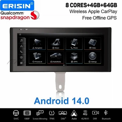 10,25" 4GB+64GB Android 14 Autoradio Für Audi Q3 Navi 8 Kern DAB+ CarPlay USB 4G - Bild 1 von 4