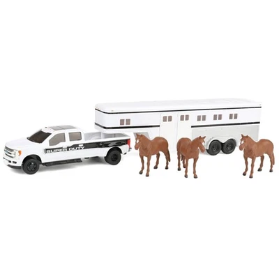 1/32 Ford F-350 Super Duty Pickup w/ Gooseneck Horse Trailer & Horses Ertl 46800 - Image 1 of 4
