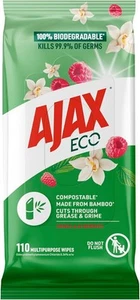 Ajax Eco Antibacterial Disinfectant Surface Cleaning Wipes, Bulk 110 Pack - Picture 1 of 7