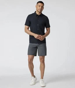 Vuori Men’s Short Sleeve Manhattan Button Down Size XXL Black V1024 New - Picture 1 of 6