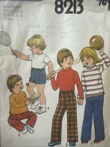 8213 Simplicity Sewing Pattern Toddler Pullover Tops Pants Shorts 5 And 6 Cut - Picture 1 of 1