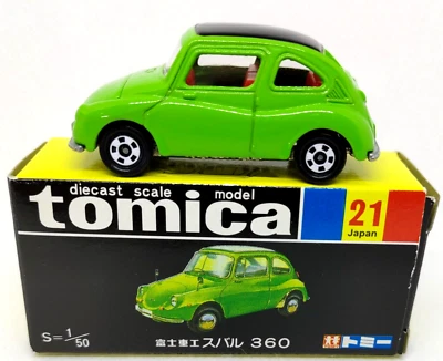 TOMICA Fuji Subaru 360 ( Lime Green / In Black Box ) Reprint,Diecast Scale Model - Image 1 of 4