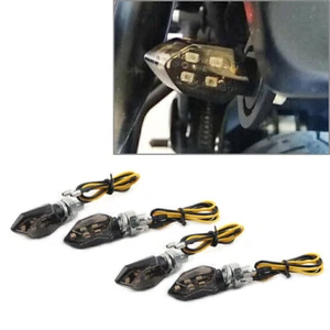 4X Mini 12V LED Turn Signals Blinker Light Indicator Amber Lamp Motorcycle - Picture 1 of 11