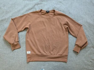 Lou Sweatshirt WOmen Small Brown Pullover Crew Neck Made in Boerne Texas - Picture 1 of 11