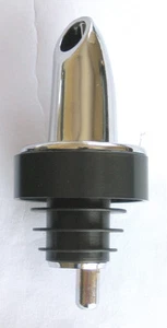 12x Free Flow Ausgießer verchromt Med Kragen Schnaps Spirituose Flasche Wein Bar Cocktail - Bild 1 von 1