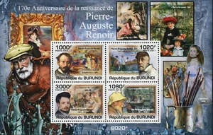 Renoir Stamp Pierre Auguste Renoir Painter Paint Art Souvenir Sheet of 4 Mint NH - Picture 1 of 1