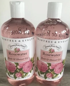 2 x Crabtree & Evelyn ROSEWATER Bath & Shower Gel Body Wash 16.9 oz JUMBO - Picture 1 of 1