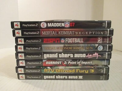 Lot Of 8 PS2 Games in Case with Manuals Tested 1 with no case 9 total - Image 1 of 4