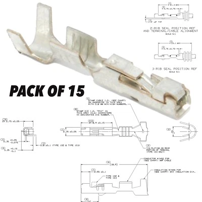 APTIV DELPHI GT 150, GT-150 Series Female Terminals Size 16-18 GA (Pack of 15)  - Image 1 of 3