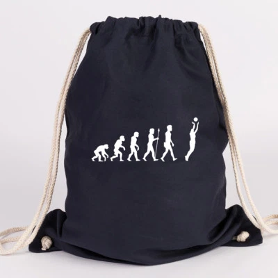 JUNIWORDS Turnbeutel Motiv "Evolution Basketball" ver. Farben Geschenk Tasche