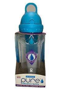 EZ Freeze 14 oz Pure Filtration Water Bottle w/ Handle Straw Ice Pack NIB